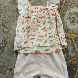 The Proper Peony Watermelon Print Baby Outfit 2 Piece Bubble 12 Month